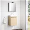 SENSEA Mobile bagno sospeso con lavabo L 45 x H 57.7 x P 35 cm rovere naturale, 1 anta per vasca centrale Remix
