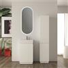 BADEN HAUS Colonna per mobile bagno Cortina L36 x P30 x H185cm, cannettato, bianco opaco, chiusura ammortizzata.