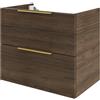 SENSEA Mobile da bagno sospeso sotto lavabo L 135 x H 64 x P 48 cm rovere lucido, 4 cassetti Apertura push-pull SENSEA Neo, Maniglie acquistabili separatamente