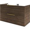 SENSEA Mobile da bagno sospeso sotto lavabo L 105 x H 64 x P 48 cm bianco laccato lucido, 2 cassetti 2 ante SENSEA Neo Frame, Maniglie acquistabili separatamente