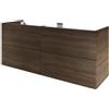 SENSEA Mobile da bagno sospeso sotto lavabo L 150 x H 64 x P 48 cm noce, 2 cassetti Neo, Maniglie acquistabili separatamente