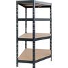 AR SHELVING Scaffale in kit 4 ripiani L 90 x P 45 x H 180 cm antracite, portata per ripiano 401 kg