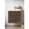 SENSEA Mobile da bagno sospeso sotto lavabo L 60 x H 64 x P 35 cm noce, 2 cassetti Apertura push-pull SENSEA Neo, Maniglie acquistabili separatamente