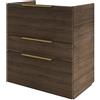 SENSEA Mobile da bagno a terra L 75 x H 84 x P 48 cm noce, 3 cassetti SENSEA Neo Line, Maniglie acquistabili separatamente
