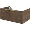 SENSEA Mobile da bagno sospeso sotto lavabo L 135 x H 64 x P 48 cm bianco laccato opaco, 2 cassetti Apertura push-pull SENSEA Neo, Maniglie acquistabili separatamente