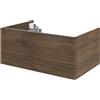 SENSEA Mobile da bagno sospeso sotto lavabo L 135 x H 64 x P 48 cm bianco laccato lucido, 4 cassetti Apertura push-pull SENSEA Neo, Maniglie acquistabili separatamente