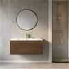 SENSEA Mobile da bagno sospeso sotto lavabo L 120 x H 64 x P 32 cm noce,1 cassetto Apertura push-pull SENSEA Neo, Maniglie acquistabili separatamente