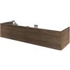 SENSEA Mobile da bagno sospeso sotto lavabo L 150 x H 32 x P 48 cm noce, 3 ante Neo, Maniglie acquistabili separatamente