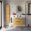 SENSEA Mobile da bagno sospeso sotto lavabo L 75 x H 64 x P 48 cm rovere miele, 4 cassetti SENSEA Neo, Maniglie acquistabili separatamente