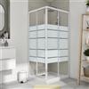 SENSEA Box doccia angolare con porta scorrevole, vetro smerigliato 4 mm, L 87.5-99 cm x L 67.5-79 cm, H 185 cm, bianco Essential