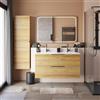 SENSEA Mobile da bagno sospeso sotto lavabo L 120 x H 64 x P 48 cm rovere, 2 cassetti Apertura push-pull SENSEA Neo, Maniglie acquistabili separatamente
