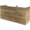 SENSEA Mobile da bagno sospeso sotto lavabo L 70 x H 50.2 x P 50.8 cm bianco opaco, 2 cassetti Neo, Maniglie acquistabili separatamente