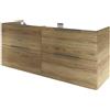 SENSEA Mobile da bagno sospeso sotto lavabo L 150 x H 64 x P 48 cm quercia di campagna lucido, 4 cassetti SENSEA Neo