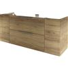 SENSEA Mobile da bagno sospeso sotto lavabo L 150 x H 64 x P 48 cm rovere miele, 2 cassetti Apertura push-pull SENSEA Neo, Maniglie acquistabili separatamente