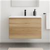 SENSEA Mobile da bagno sospeso sotto lavabo L 105 x H 64 x P 48 cm rivestimento quercia lucido, 2 cassetti SENSEA Neo