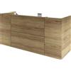 SENSEA Mobile da bagno sospeso sotto lavabo L 135 x H 64 x P 48 cm rovere miele, 2 ante 2 cassetti Apertura push-pull SENSEA Neo, Maniglie acquistabili separatamente