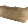 SENSEA Mobile da bagno sospeso sotto lavabo L 150 x H 64 x P 48 cm rovere miele, 2 cassetti 2 ante con cassetto Apertura push-pull SENSEA Neo, Maniglie acquistabili separatamente