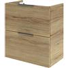 SENSEA Mobile da bagno sospeso sotto lavabo L 105 x H 35 x P 35 cm rovere miele, 2 cassetti SENSEA Neo Line, Maniglie acquistabili separatamente
