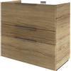 SENSEA Mobile da bagno a terra L 90 x H 84 x P 48 cm rovere miele, 3 cassetti SENSEA Neo Line, Maniglie acquistabili separatamente