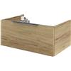 SENSEA Mobile da bagno sospeso sotto lavabo L 75 x H 64 x P 48 cm bianco laccato opaco, 2 cassetti SENSEA Neo, Maniglie acquistabili separatamente