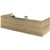 SENSEA Mobile da bagno sospeso sotto lavabo L 120 x H 25 x P 51 cm rovere miele, 1 cassetto Apertura push-pull SENSEA Neo, Maniglie acquistabili separatamente