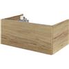 SENSEA Mobile da bagno sospeso sotto lavabo L 75 x H 64 x P 48 cm bianco laccato lucido, 4 cassetti SENSEA Neo, Maniglie acquistabili separatamente
