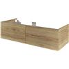 SENSEA Mobile da bagno sospeso sotto lavabo L 120 x H 32 x P 48 cm noce lucido, 2 cassetti SENSEA Neo