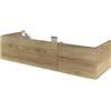 SENSEA Mobile da bagno sospeso sotto lavabo L 135 x H 85 x P 48 cm rovere miele laccato, 2 cassetti 1 anta con cassetto Neo, Maniglie acquistabili separatamente