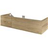 SENSEA Mobile da bagno sospeso sotto lavabo L 135 x H 32 x P 48 cm bianco laccato, 2 cassetti Neo, Maniglie acquistabili separatamente