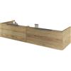 SENSEA Mobile da bagno sospeso sotto lavabo L 150 x H 32 x P 48 cm miele, 2 cassetti Neo, con apertura push pull, Maniglie acquistabili separatamente