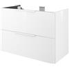 SENSEA Mobile da bagno sospeso sotto lavabo L 70 x H 75 x P 46 cm bianco, 3 cassetti Neo, Maniglie acquistabili separatamente