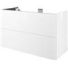 SENSEA Mobile da bagno sospeso sotto lavabo L 105 x H 64 x P 48 cm bianco, 2 cassetti Neo, Maniglie acquistabili separatamente