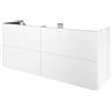 SENSEA Mobile da bagno sospeso sotto lavabo L 150 x H 64 x P 48 cm bianco, 3 cassetti Neo,Apertura push-pull, Maniglie acquistabili separatamente