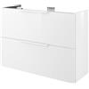 SENSEA Mobile da bagno sospeso sotto lavabo L 70 x H 50 x P 50 cm bianco, 2 cassetti Neo, Maniglie acquistabili separatamente