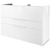 SENSEA Mobile da bagno a terra L 120 x H 84 x P 48 cm bianco laccato lucido, 3 cassetti SENSEA Neo Line, Maniglie acquistabili separatamente