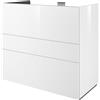 SENSEA Mobile da bagno a terra L 90 x H 84 x P 48 cm bianco laccato opaco, 3 cassetti Apertura push-pull SENSEA Neo Line, Maniglie acquistabili separatamente