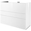 SENSEA Mobile da bagno a terra L 105 x H 84 x P 48 cm bianco laccato lucido, 3 cassetti Apertura push-pull SENSEA Neo Line, Maniglie acquistabili separatamente