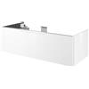 SENSEA Mobile da bagno sospeso sotto lavabo L 105 x H 32 x P 48 cm bianco, 3 ante Neo, Maniglie acquistabili separatamente