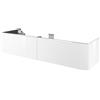 SENSEA Mobile da bagno sospeso sotto lavabo L 150 x H 32 x P 48 cm bianco, 2 cassetti 2 ante Neo, Apertura con push pull, Maniglie acquistabili separatamente