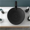 SENSEA Lavabo da appoggio Capsule SENSEA tondo in composito minerale di resina gelificata nero opaco piletta non inclusa