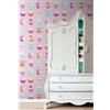 Esta Carta da parati Cupcakes azzurro arancio fondo rosa, 46.5 cm x 8.37 m