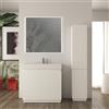 BADEN HAUS Mobile da bagno sottolavabo Cortina L90 X P45 X H 79cm, cannettato, bianco opaco