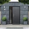 Master Porta blindata MASTER Jack con vetro L 80 x H 210 cm in PVC grigio/bianco, apertura spingere a destra, falso telaio incluso