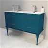 Leroy Merlin Mobile bagno sospeso con lavabo L 120 x P 46 cm blu petrolio 2 cassetti per doppia vasca Tiffany
