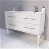 Leroy Merlin Mobile bagno sospeso con lavabo L 120 x P 46 cm bco opaco 2 cassetti per doppia vasca Tiffany