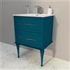 Leroy Merlin Mobile bagno sospeso con lavabo L 60 x P 46 cm blu petrolio 2 cassetti per vasca centrale Tiffany