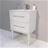Leroy Merlin Mobile bagno sospeso con lavabo L 60 x P 46 cm bco opaco 2 cassetti per vasca centrale Tiffany