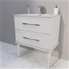 Leroy Merlin Mobile bagno sospeso con lavabo L 75 x P 46 cm bco opaco 2 cassetti per vasca centrale Tiffany