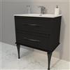 Leroy Merlin Mobile bagno sospeso con lavabo L 75 x P 46 cm grigio grafite 2 cassetti per vasca centrale Tiffany