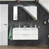Leroy Merlin Mobile bagno sospeso con lavabo L 120 x H 48 x P 45 cm rovere bianco 2 cassetti per doppia vasca Madeo